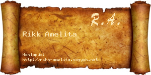 Rikk Amelita névjegykártya